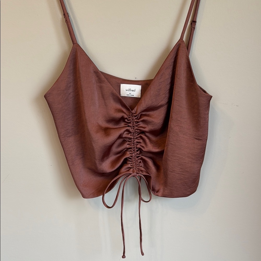 Wilfred Silk Ruched Women's Crop Tank